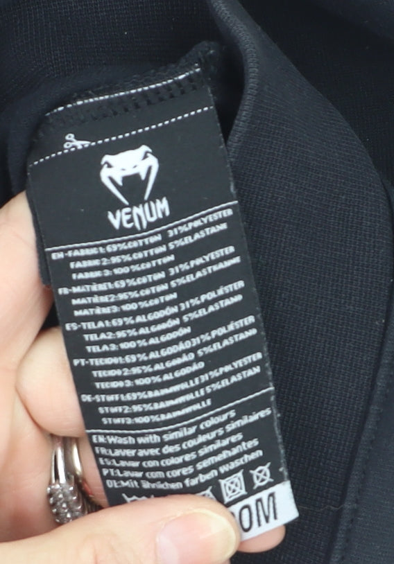 Venum Boys Black Full Zip Hoodie Size 12 Cotton Blend Sportswear