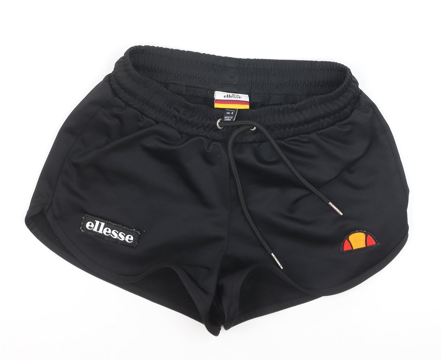Ellesse Boys Black Athletic Shorts UK 4 Regular Fit Drawstring Sportswear