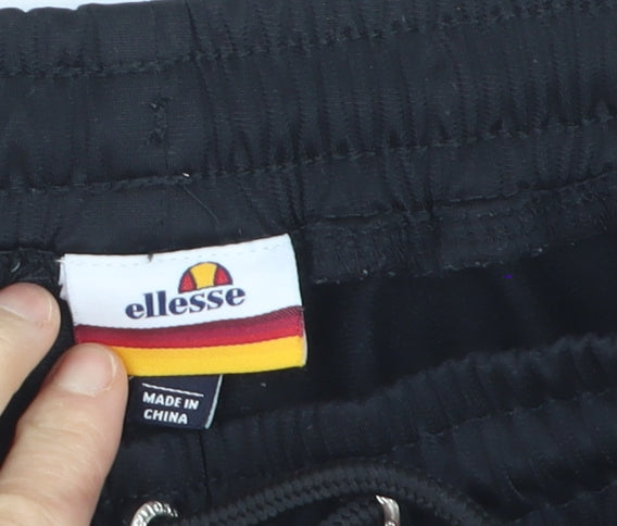 Ellesse Boys Black Athletic Shorts UK 4 Regular Fit Drawstring Sportswear