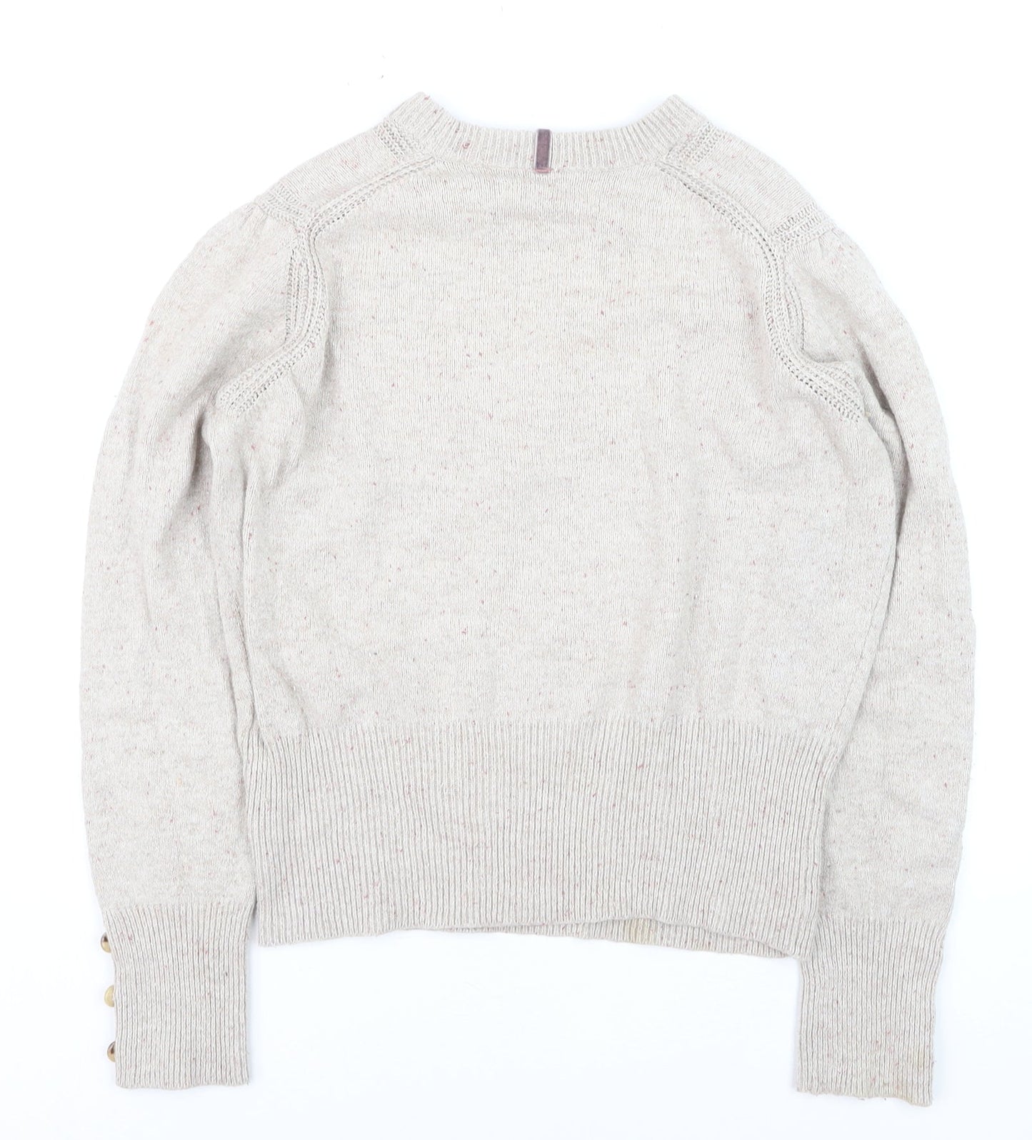 Marks and Spencer Per Una Womens Beige Size 12 Crew Neck Jumper