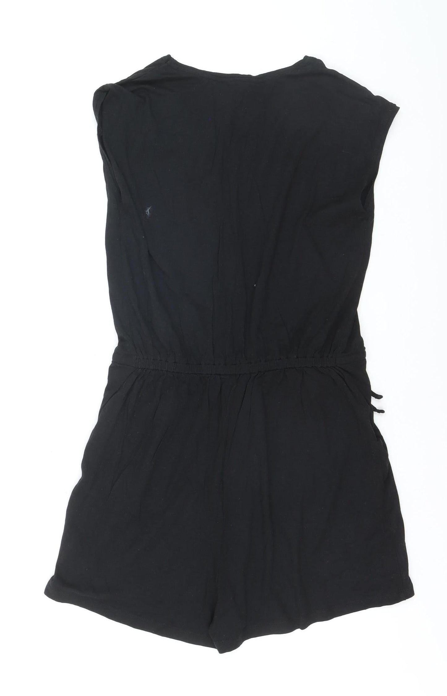 New Look Women's Black Size 8 Sleeveless V-Neck Playsuit