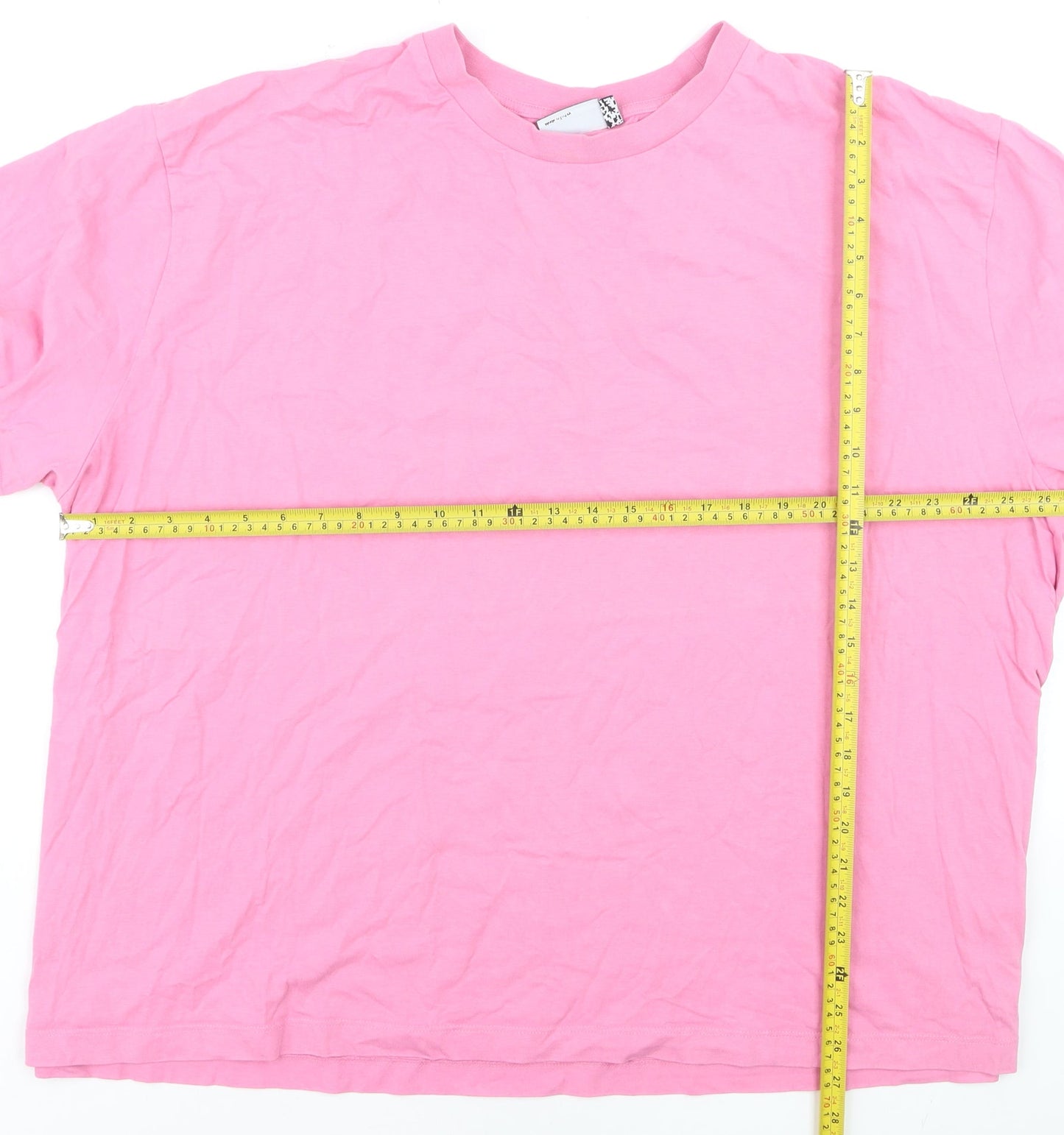 ASOS Design Women Pink XL Curve T-Shirt 100% Cotton Casual