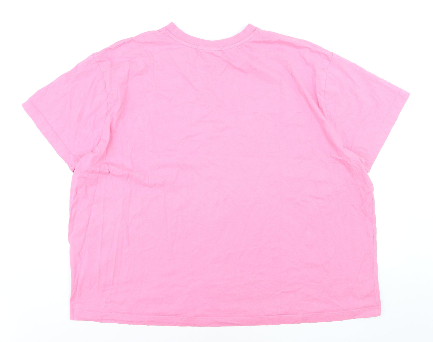 ASOS Design Women Pink XL Curve T-Shirt 100% Cotton Casual