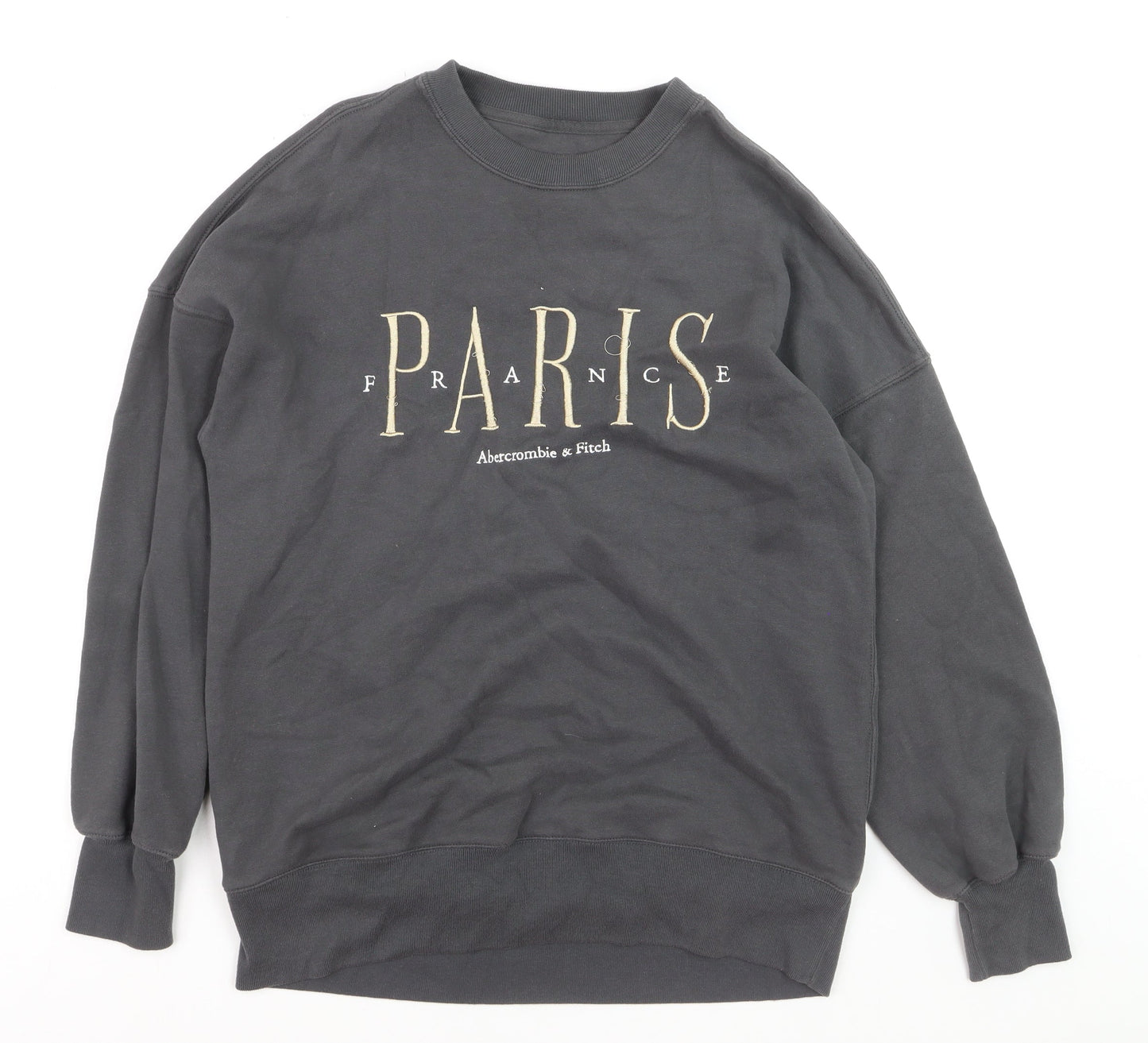 Abercrombie & Fitch Womens Grey Small Pullover Sweatshirt Paris Graphic