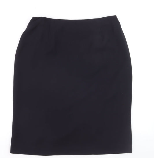 Benetton Women Black Knee Length Pencil Skirt Size 16