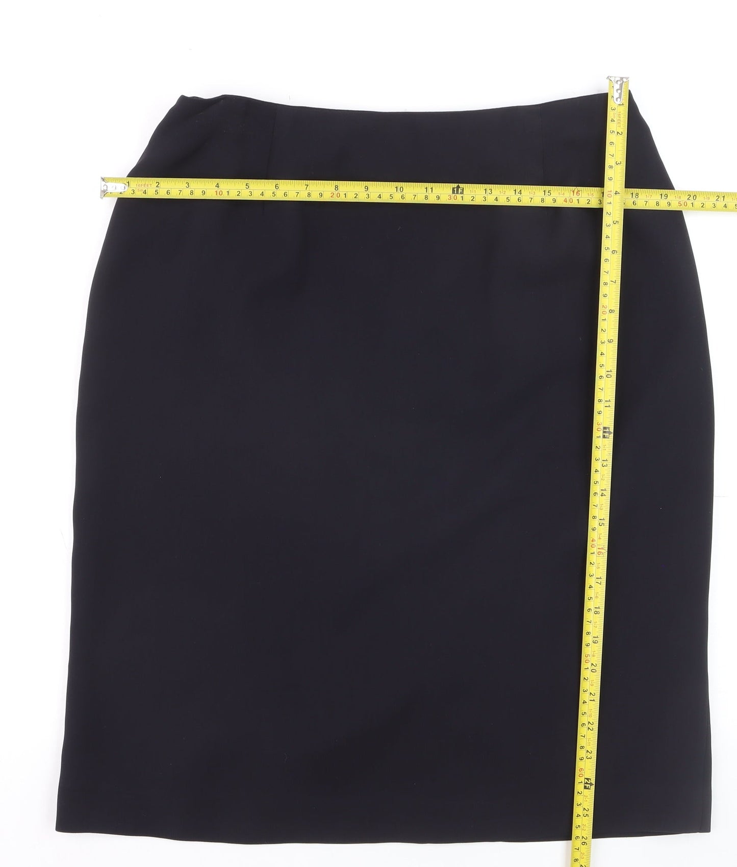 Benetton Women Black Knee Length Pencil Skirt Size 16