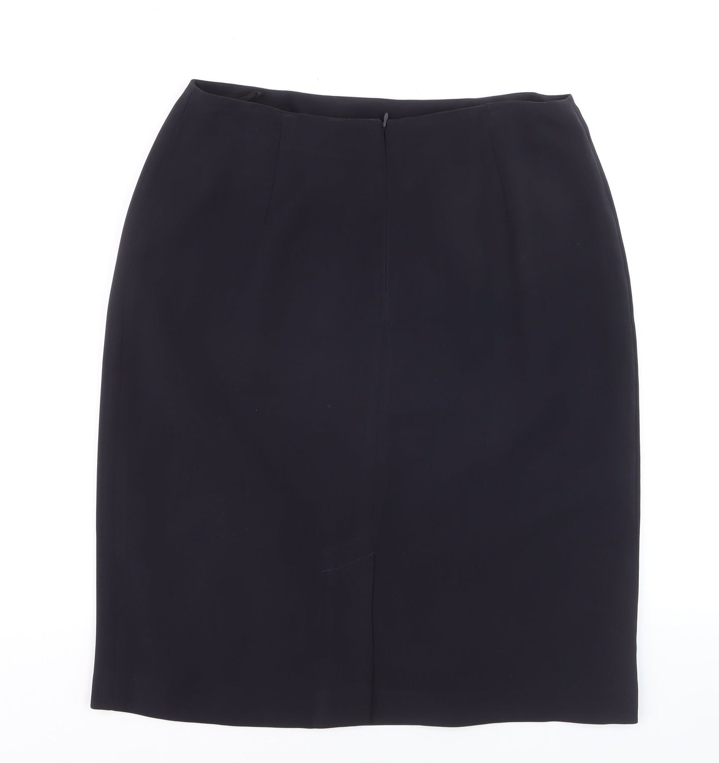 Benetton Women Black Knee Length Pencil Skirt Size 16