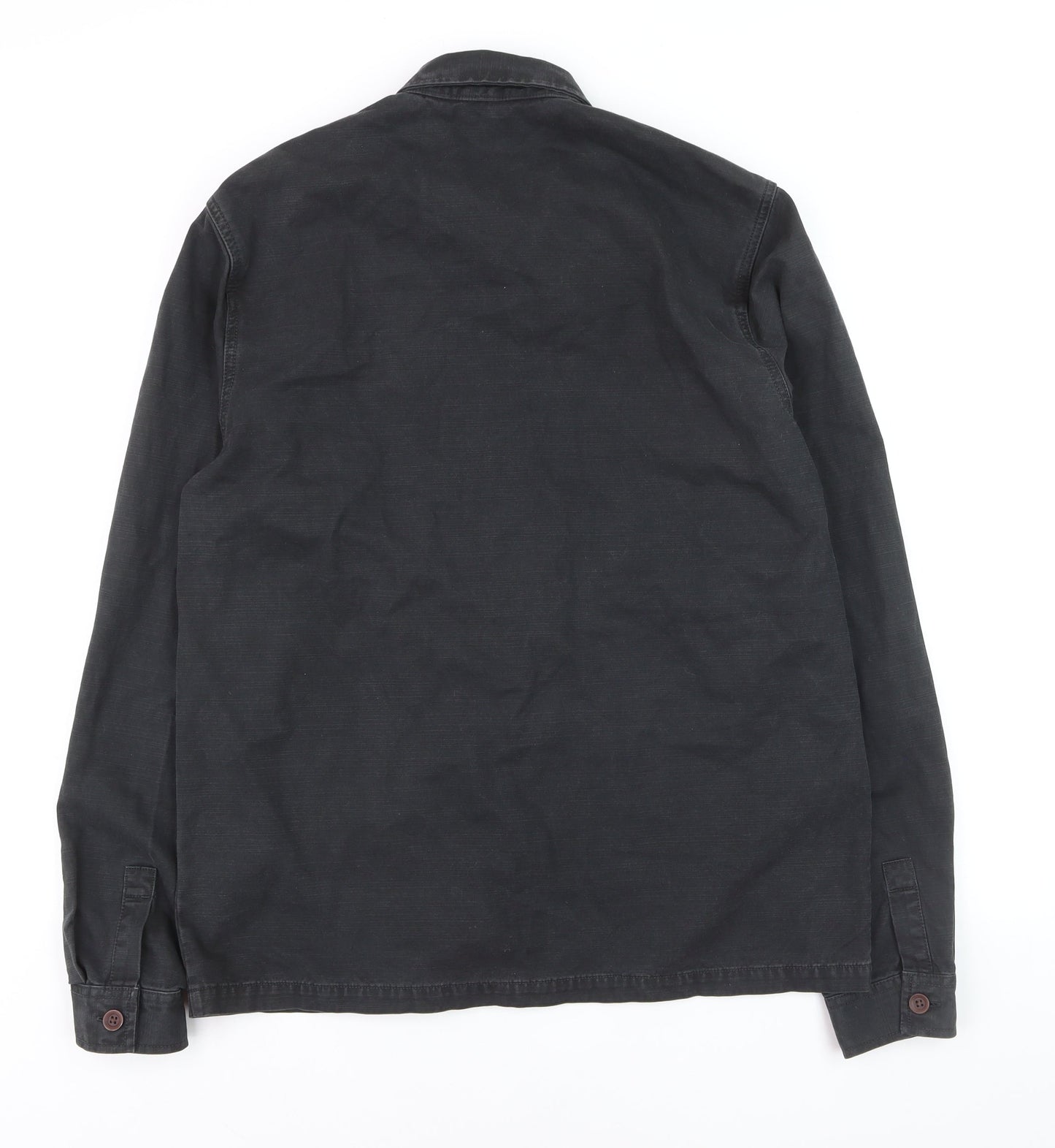 Superdry Men's Black Utility Wear Button-Up Cotton Shirt M