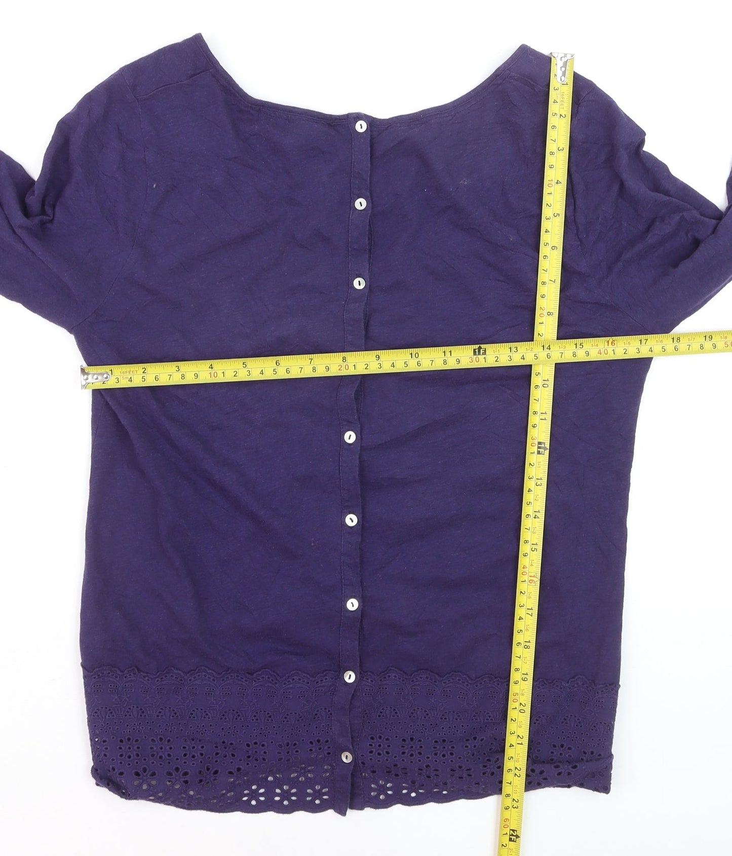 White Stuff Women's Purple Cotton Tunic Blouse Size 10