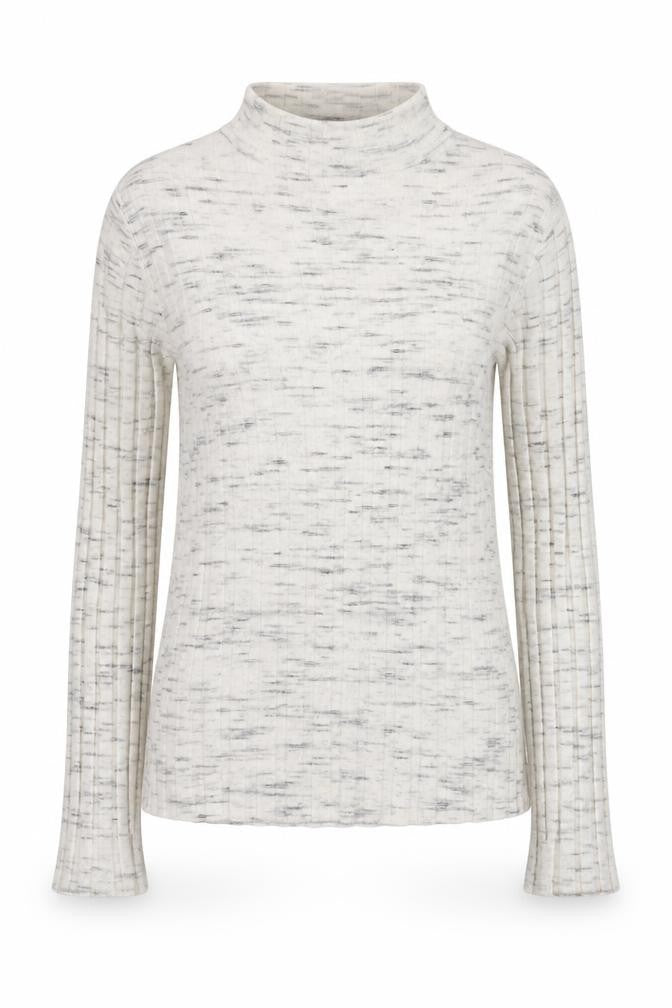 Topshop Women's Ivory Mock Neck Ribbed Knit Jumper Size S