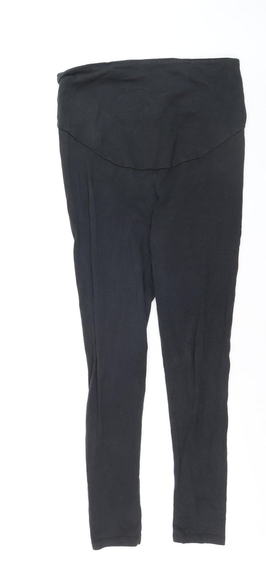 Frugi Bloom Black Organic Cotton Maternity Leggings UK 12