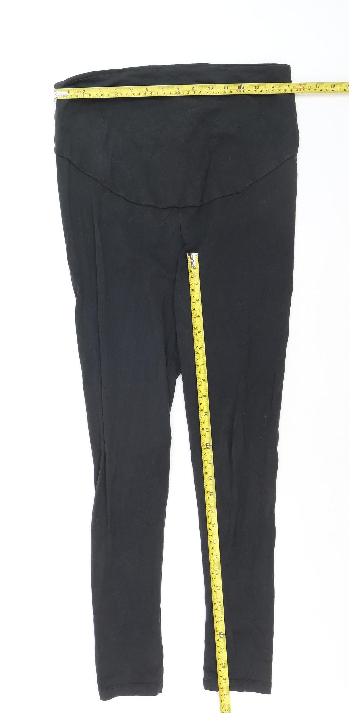 Frugi Bloom Black Organic Cotton Maternity Leggings UK 12