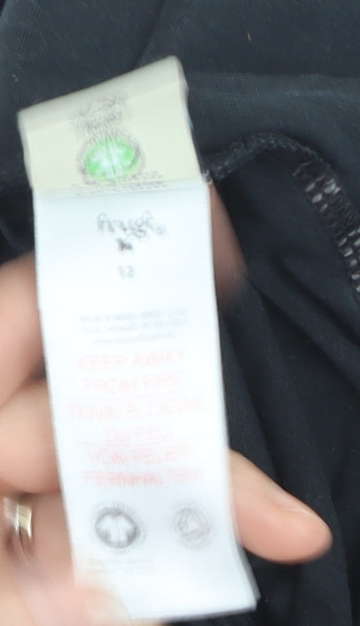 Frugi Bloom Black Organic Cotton Maternity Leggings UK 12
