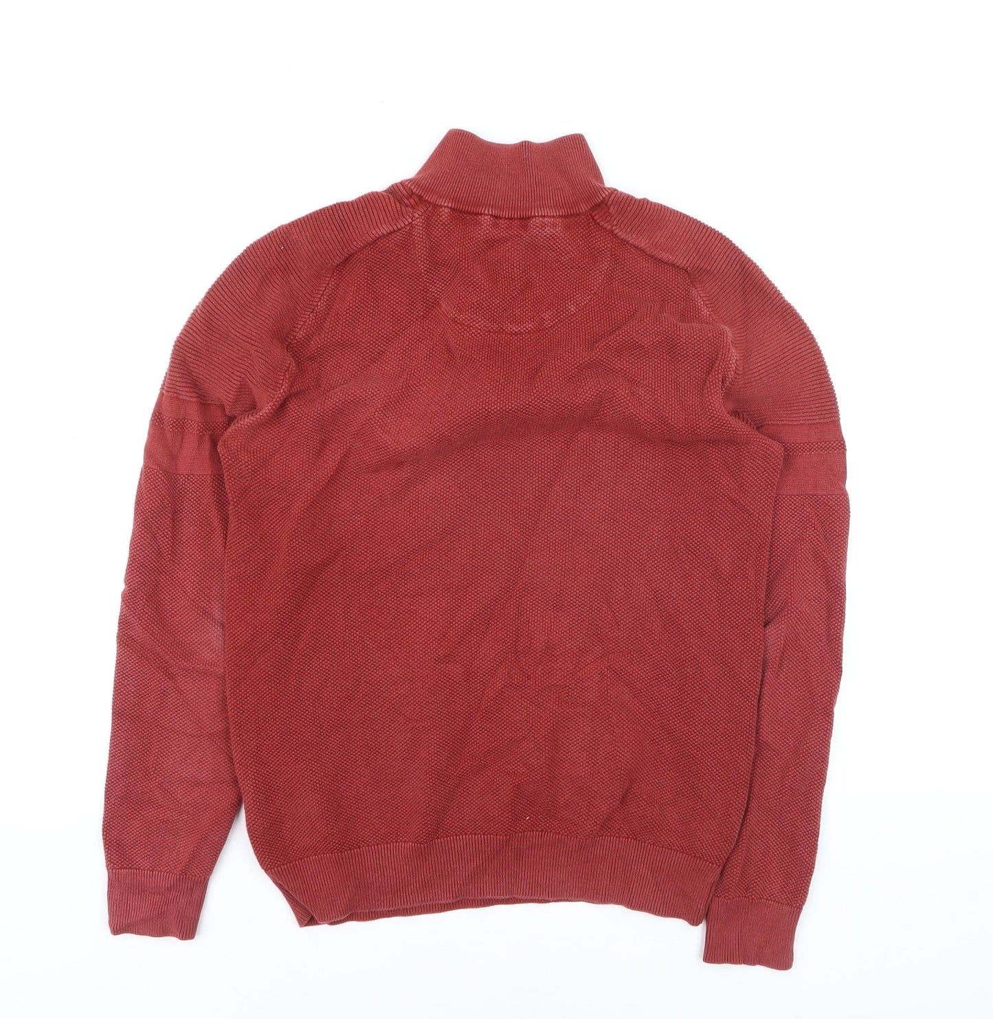 XV Kings Men's Red Cotton 1/2 Zip Knit Sweatshirt M