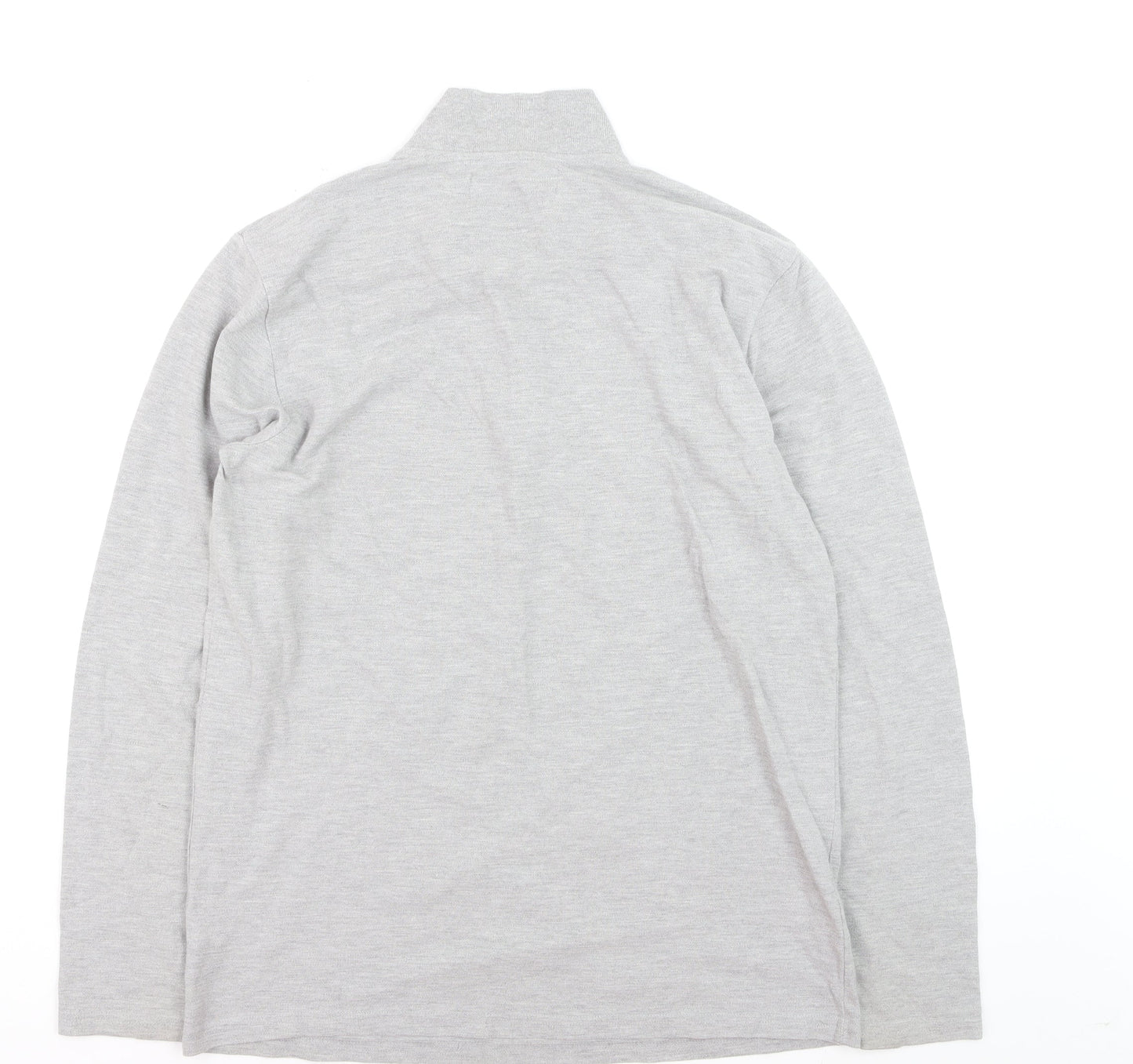 Next Men’s Grey Long Sleeve Polo Shirt XL Classic Fit