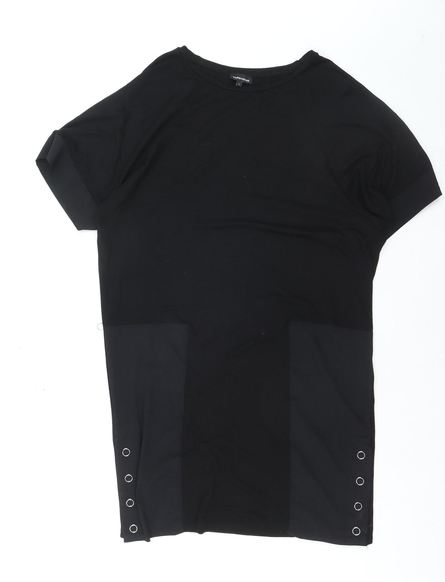 Warehouse Womens Black Short Sleeve Crew Neck Stretch T-Shirt S