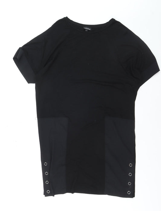 Warehouse Womens Black Short Sleeve Crew Neck Stretch T-Shirt S