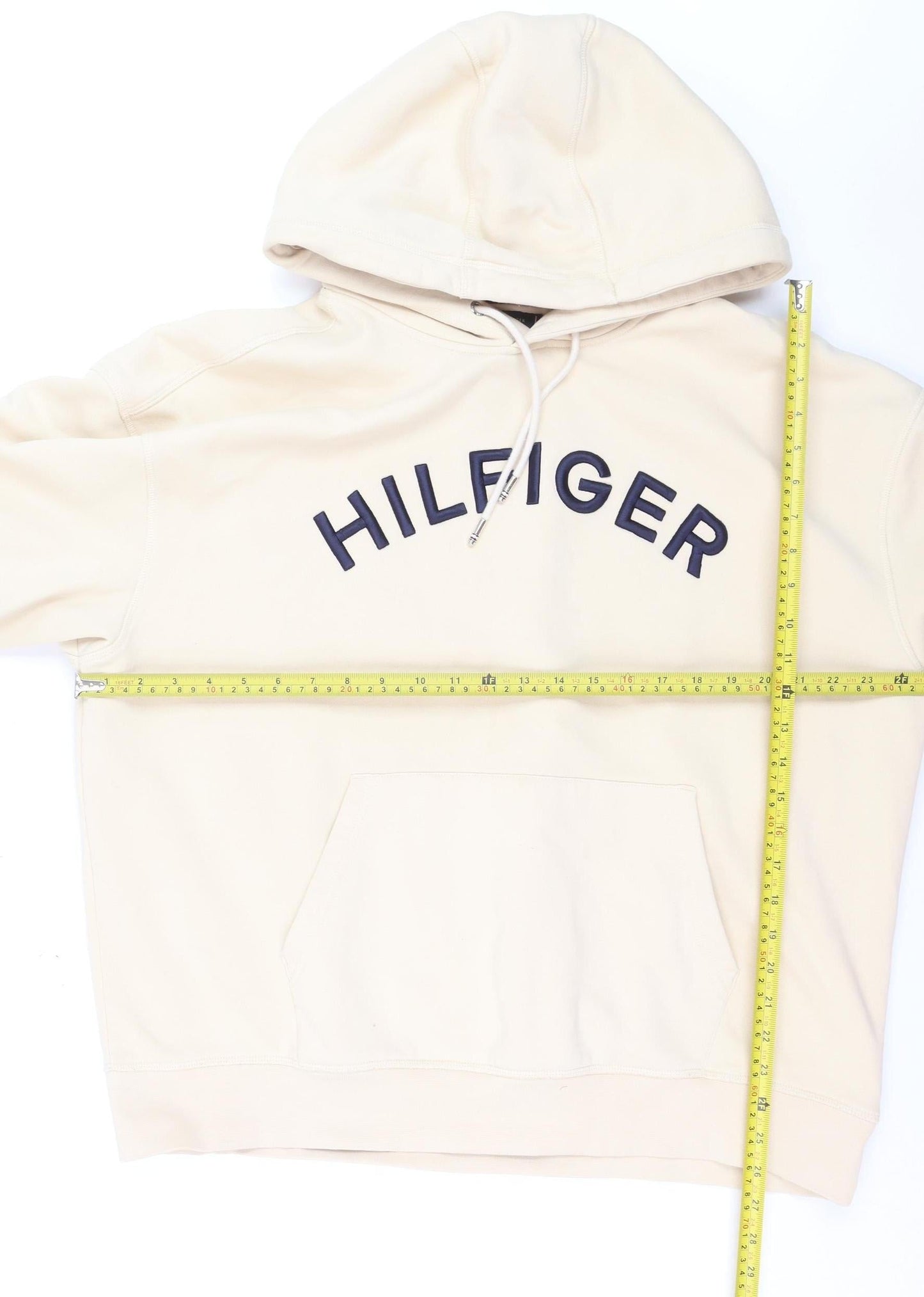 Tommy Hilfiger Men’s Beige XL Pullover Hoodie Classic Logo