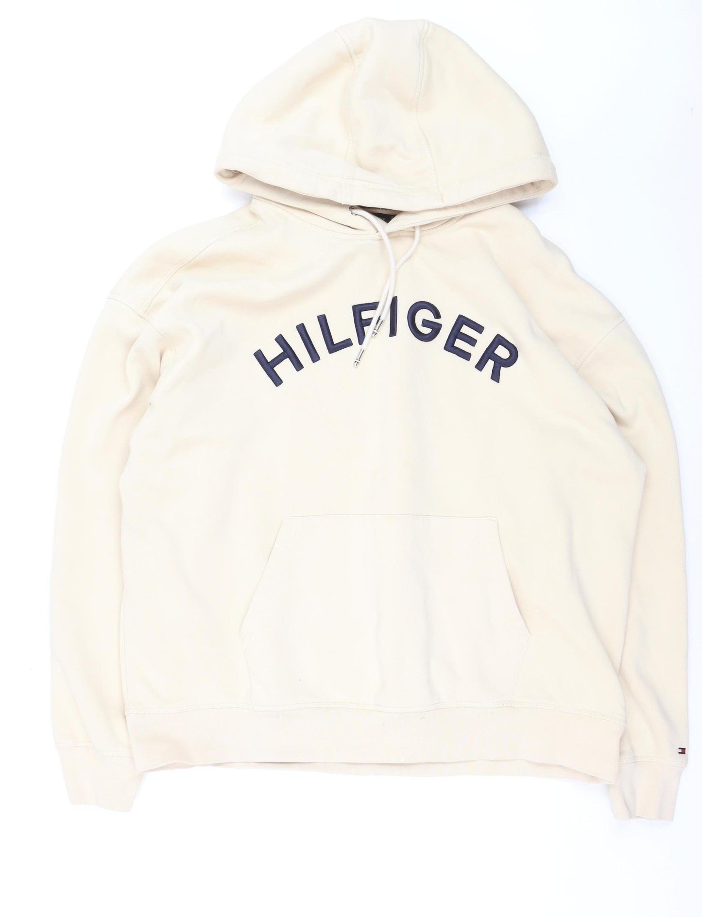 Tommy Hilfiger Men’s Beige XL Pullover Hoodie Classic Logo