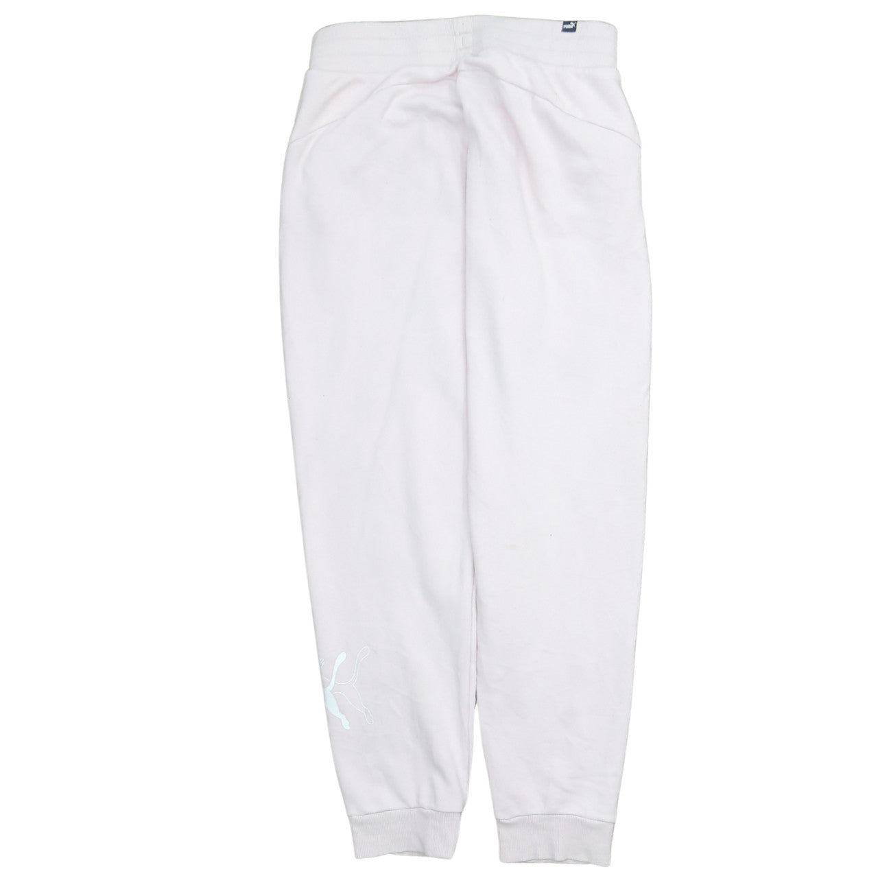 Puma Women’s White Jogger Trousers Size M Elastic Waist Fleece