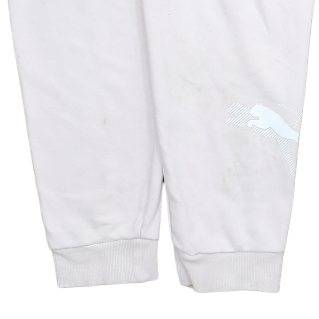 Puma Women’s White Jogger Trousers Size M Elastic Waist Fleece