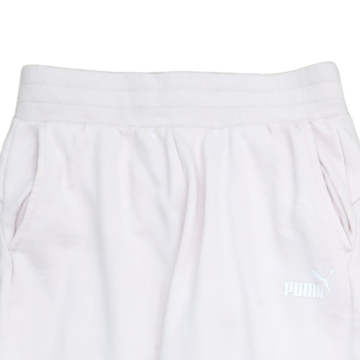 Puma Women’s White Jogger Trousers Size M Elastic Waist Fleece
