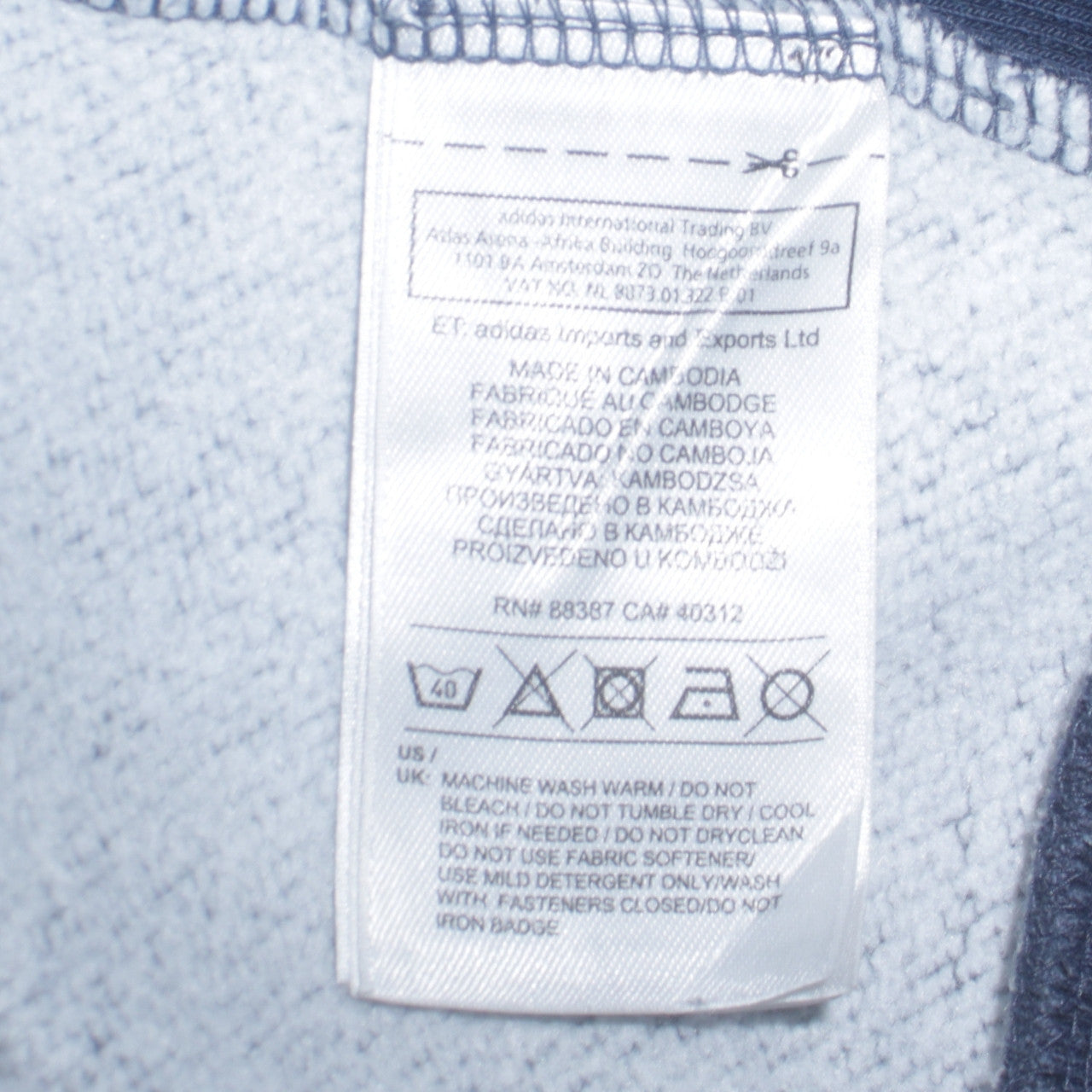 Adidas Men Blue Full Zip Hoodie L Regular Fit Sports Sweatshirt