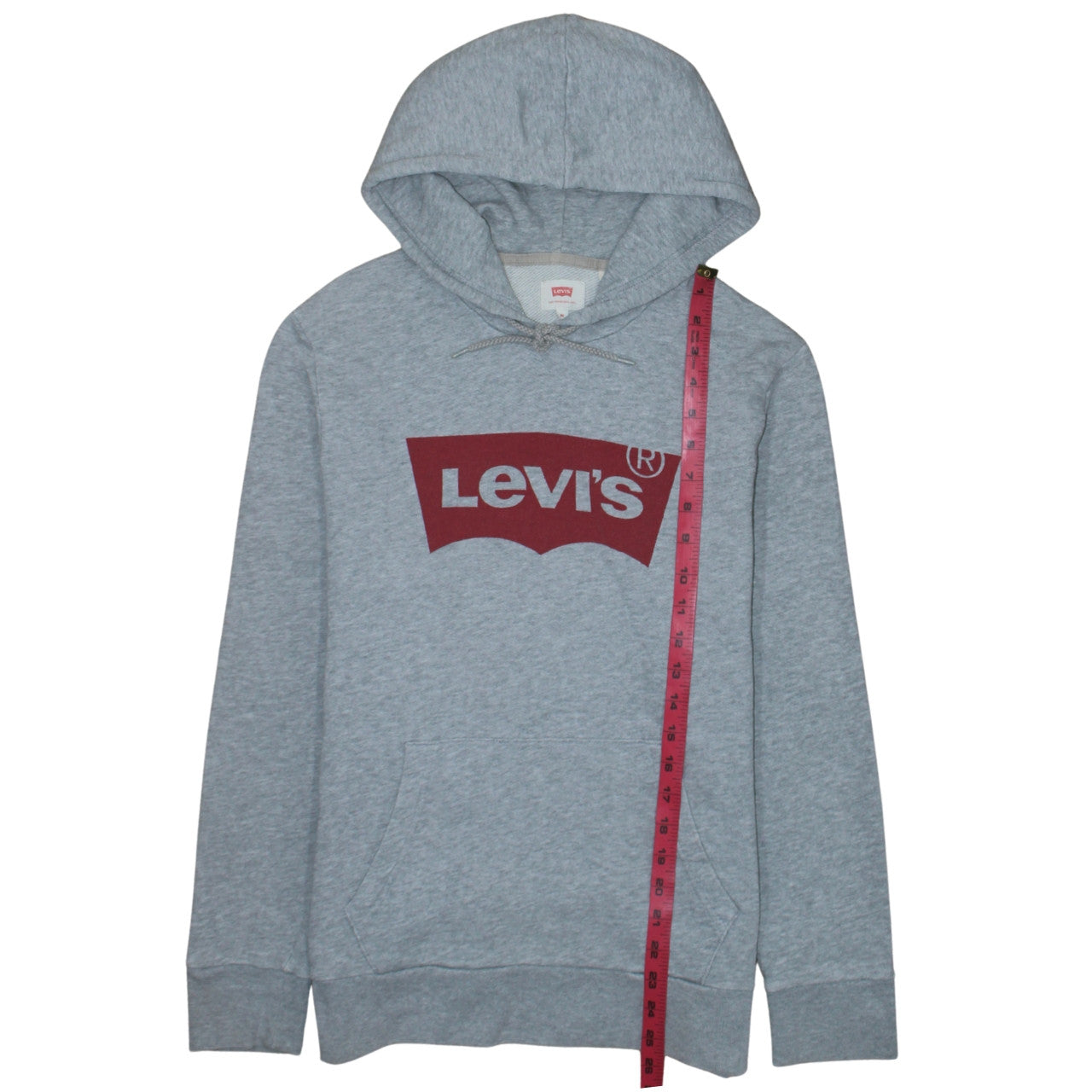 Levi's Men's Grey Pullover Hoodie M Graphic Logo Fleece
