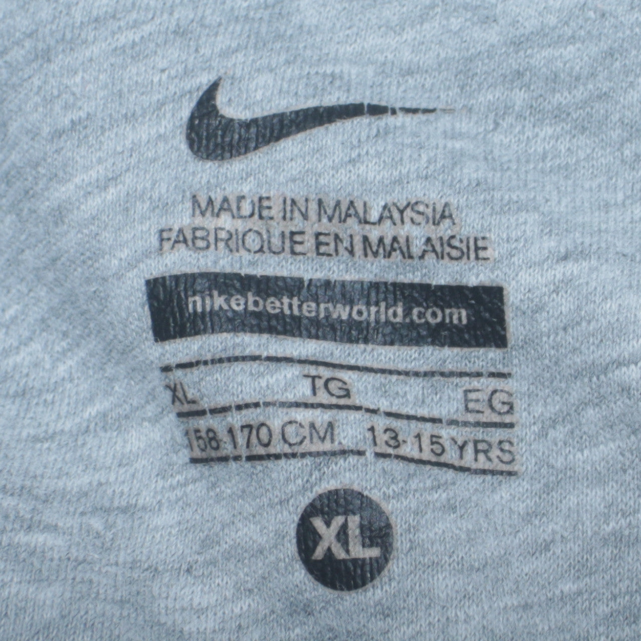 Nike Boys Grey Pullover Hoodie XL 13-15 Years Fleece Sweatshirt