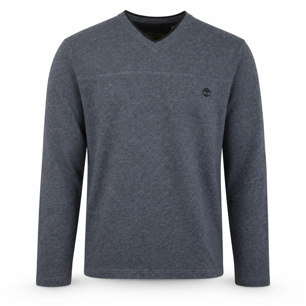 Timberland Men's Grey Cotton V-Neck Pullover Jumper Size L