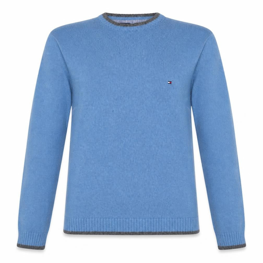 Tommy Hilfiger Women's Blue Cotton Crew Neck Jumper L