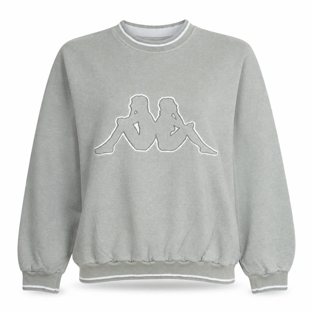 Kappa Womens Grey Sweatshirt Small Crew Neck Logo Pullover