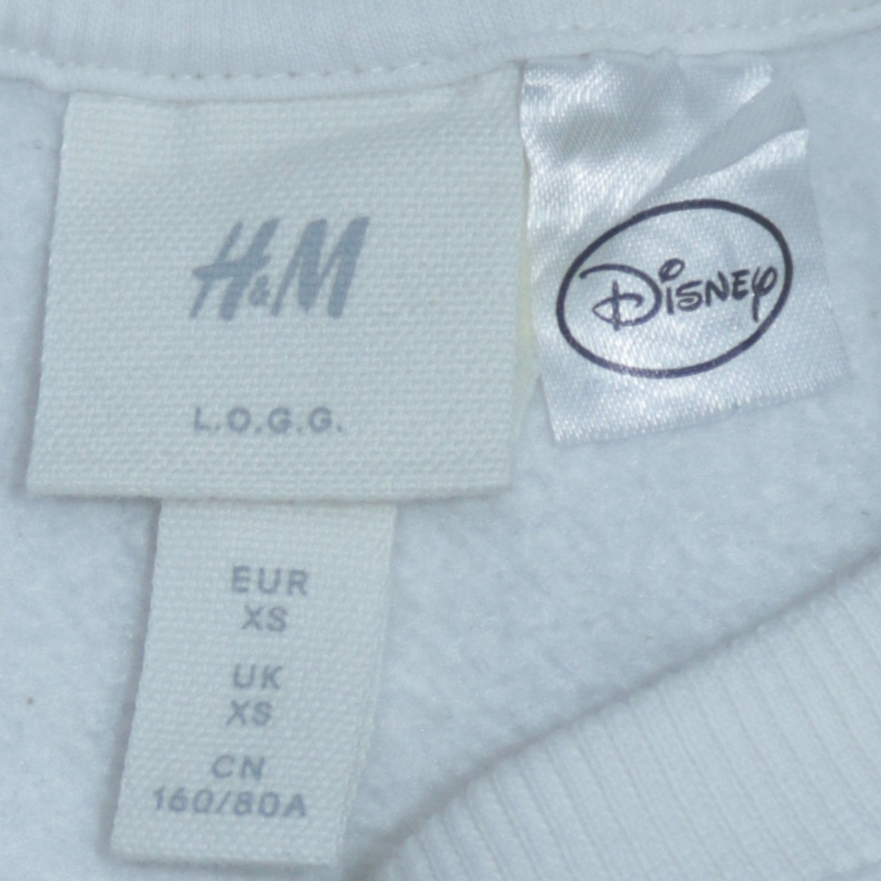 H&M Disney Women's White XS Sweatshirt Mickey & Minnie Christmas Print