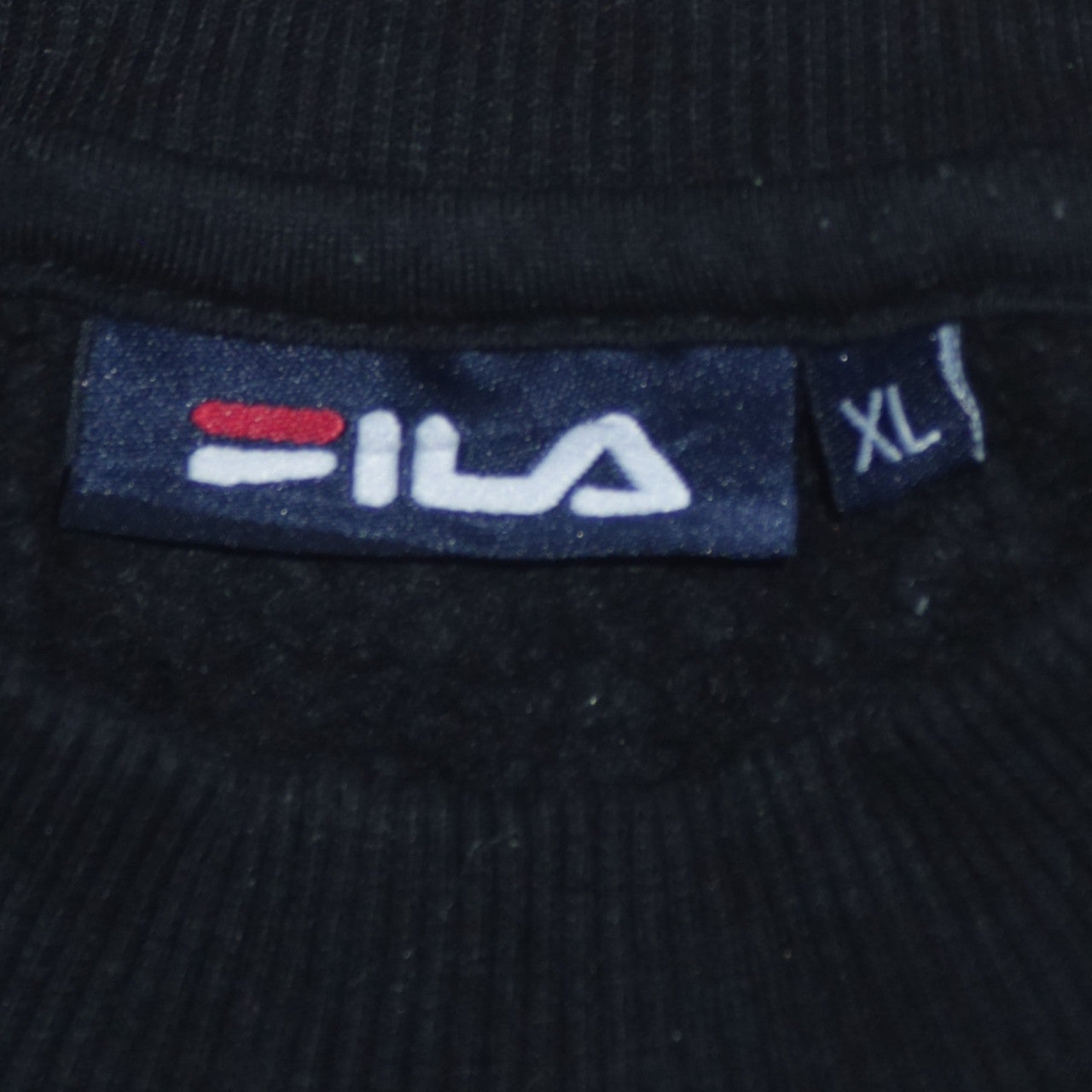 Fila Womens Black XL Crew Neck Pullover Sweatshirt All Over Logo