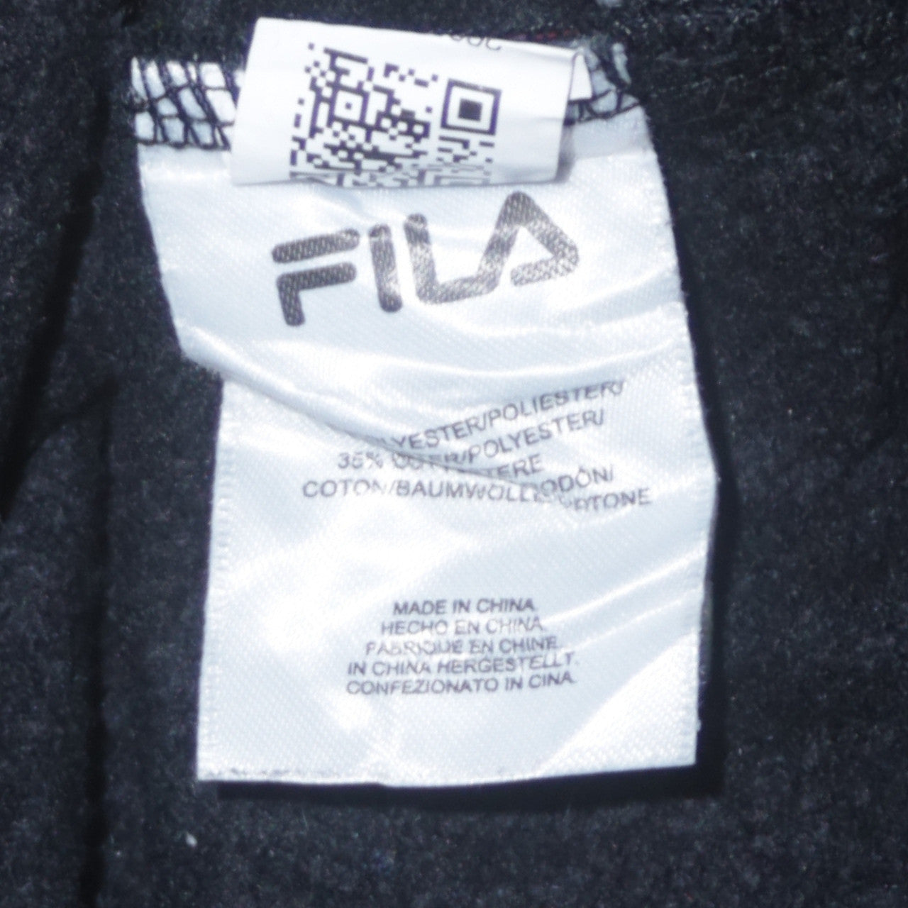 Fila Womens Black XL Crew Neck Pullover Sweatshirt All Over Logo