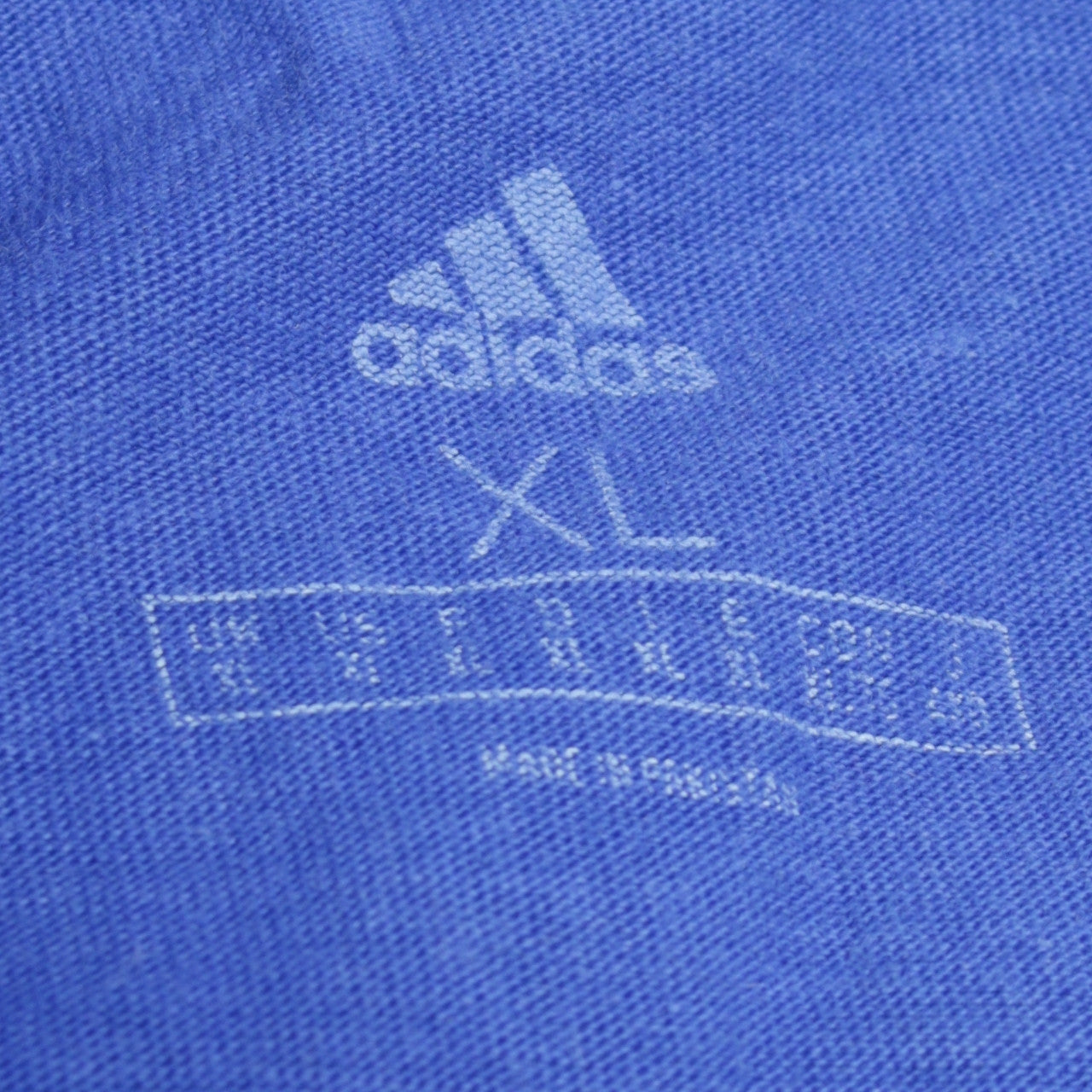 Adidas Men's Blue XL Logo Print Crew Neck Cotton T-Shirt