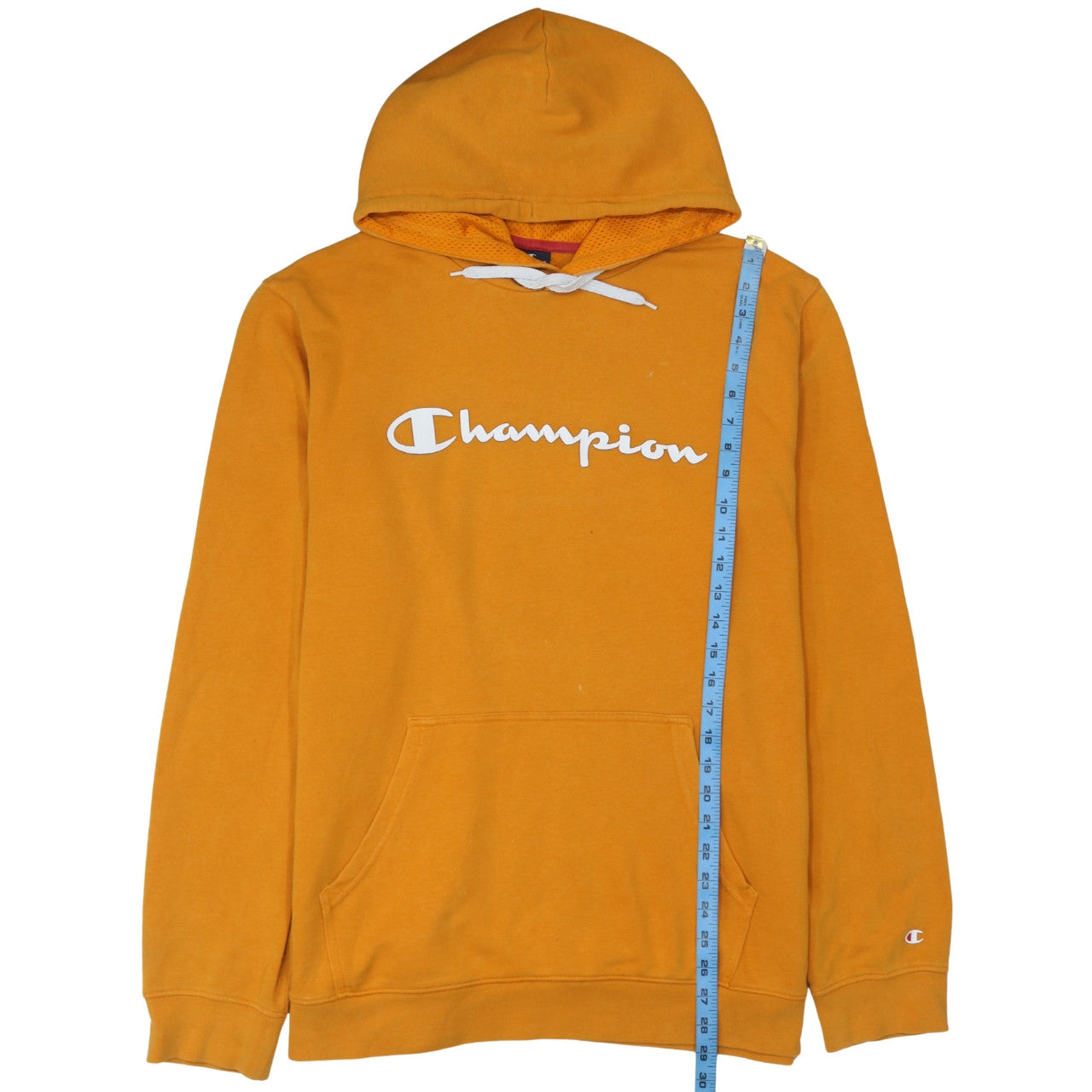 Champion Men's Yellow 2XL Pullover Hoodie Sweatshirt with Logo