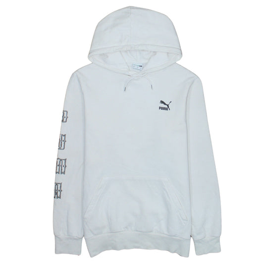 Puma Men’s White Pullover Hoodie M Graphic Print Sportswear