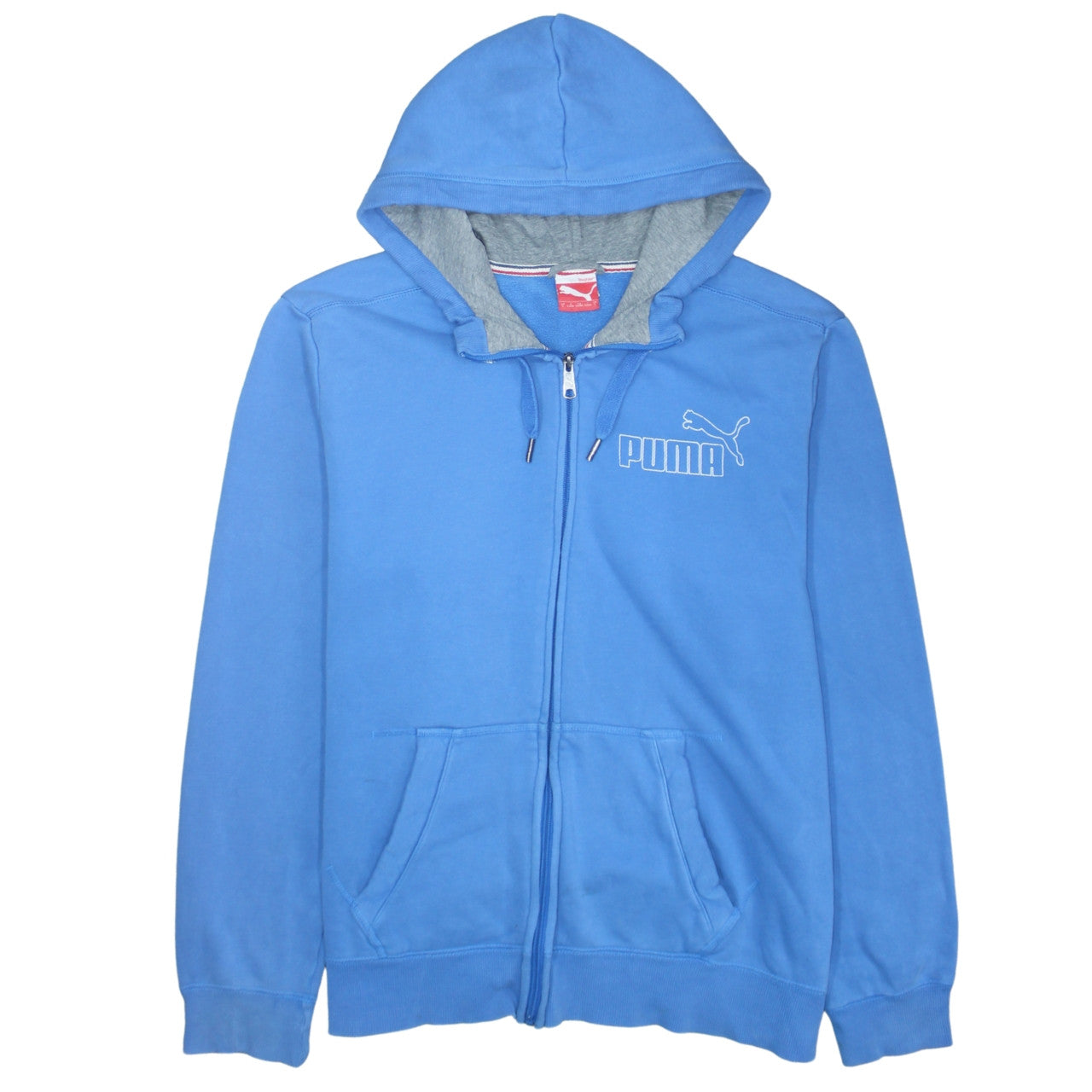 Puma Men's Blue Full Zip Hoodie Size L Sports Fleece Sweatshirt
