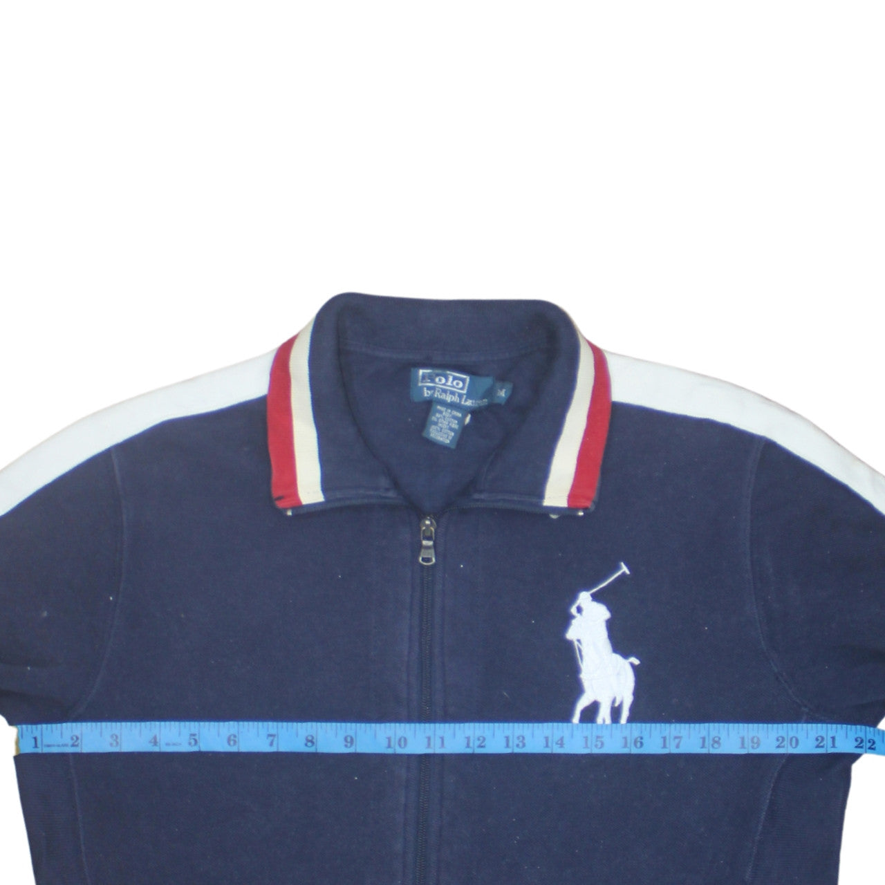 Polo Ralph Lauren Men's Navy Track Jacket M Full Zip Cotton Blend
