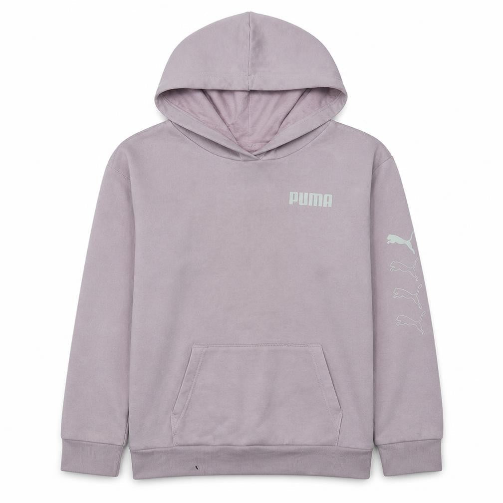 Puma Girls Pink Pullover Hoodie L (14-16) Casual Cotton Blend