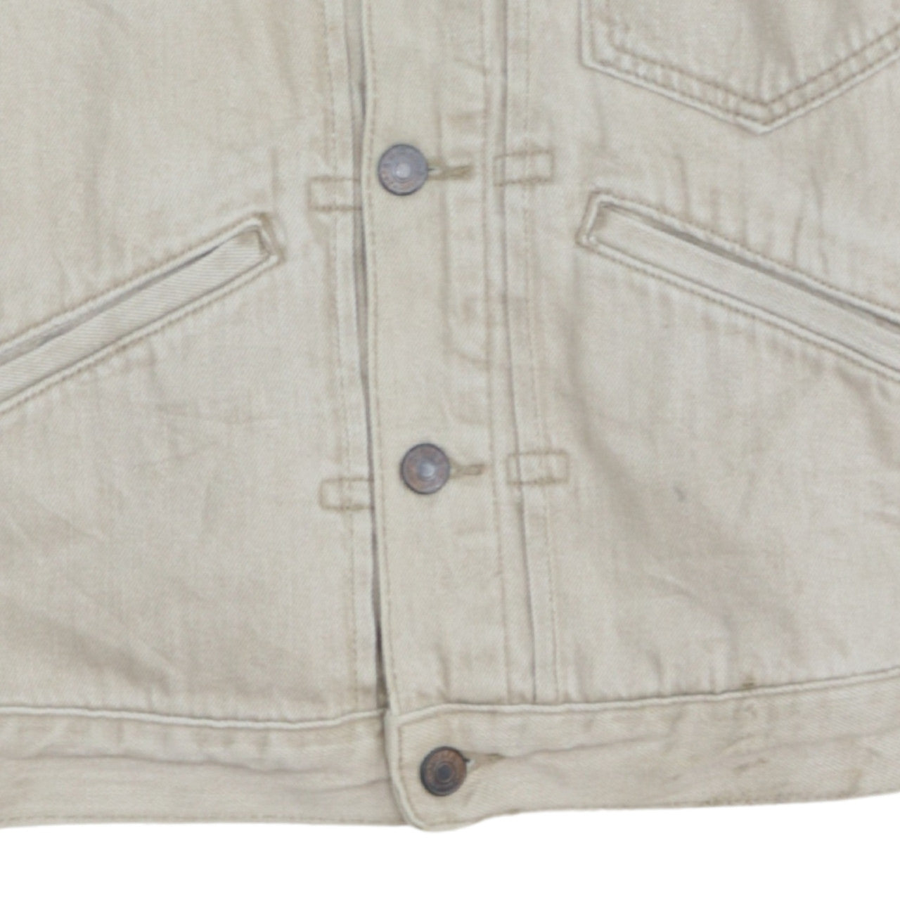 Zara Men Beige Slim Fit Denim Button-Up Jacket Size S