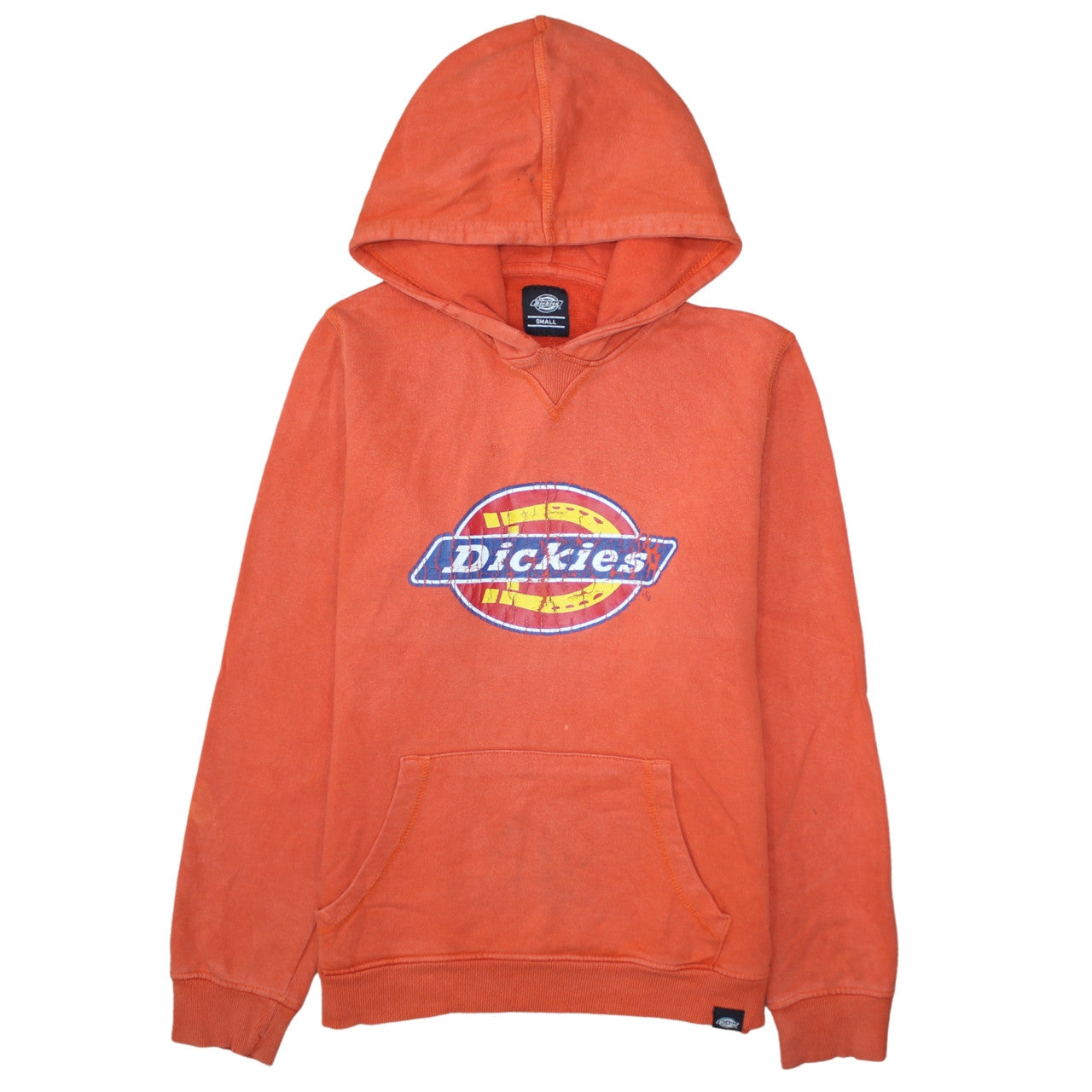 Dickies Men's Orange Small Pullover Hoodie Cotton Fleece Sweatshirt