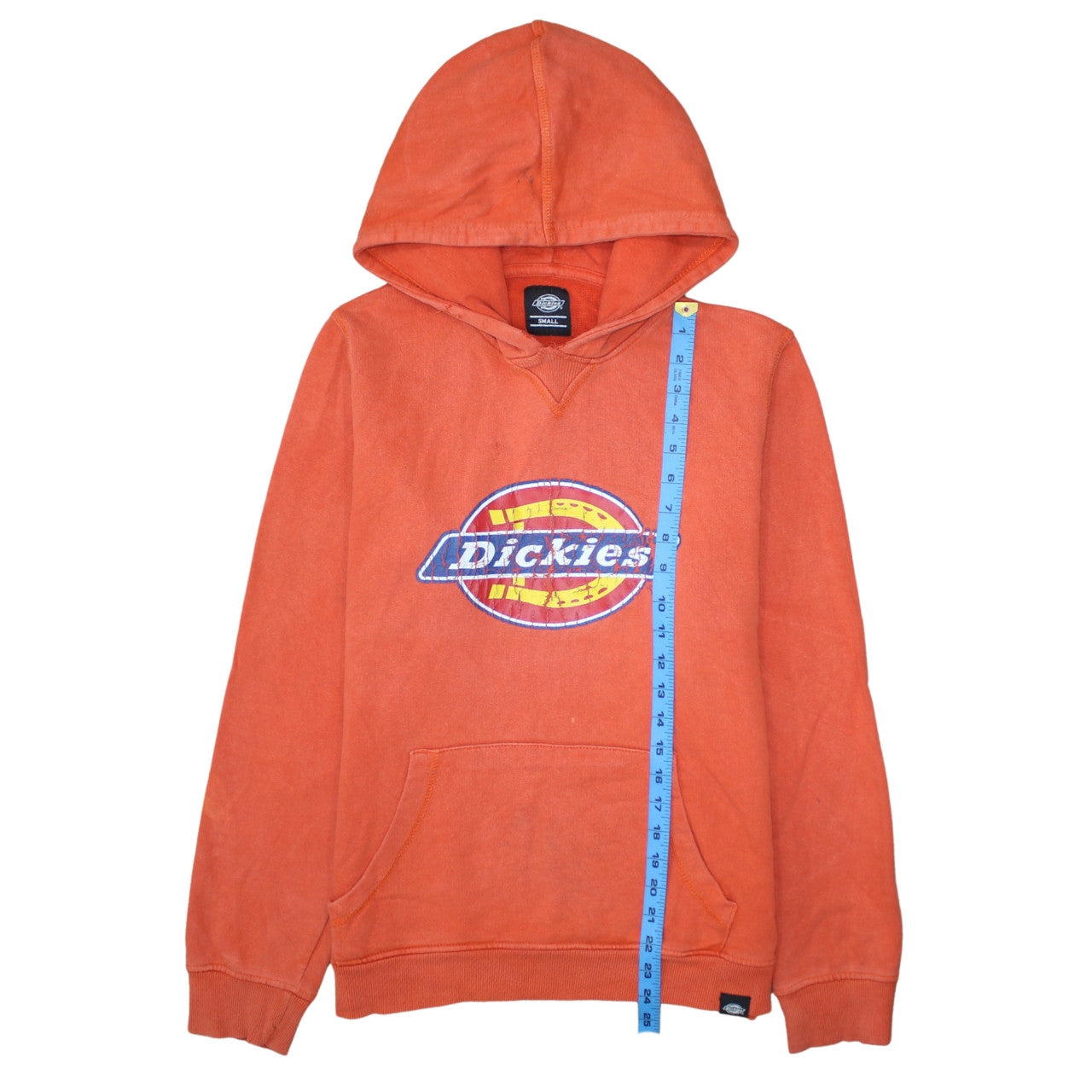 Dickies Men's Orange Small Pullover Hoodie Cotton Fleece Sweatshirt