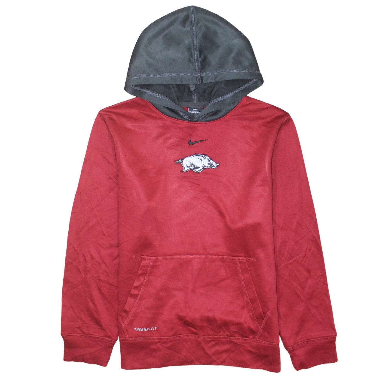 Nike Boys Red Therma-Fit Pullover Hoodie Size L Embroidered Logo