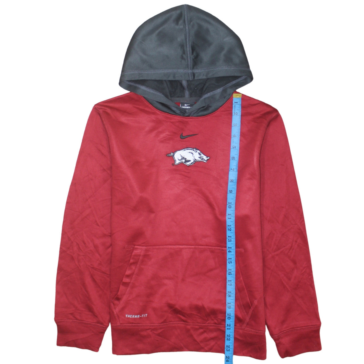 Nike Boys Red Therma-Fit Pullover Hoodie Size L Embroidered Logo