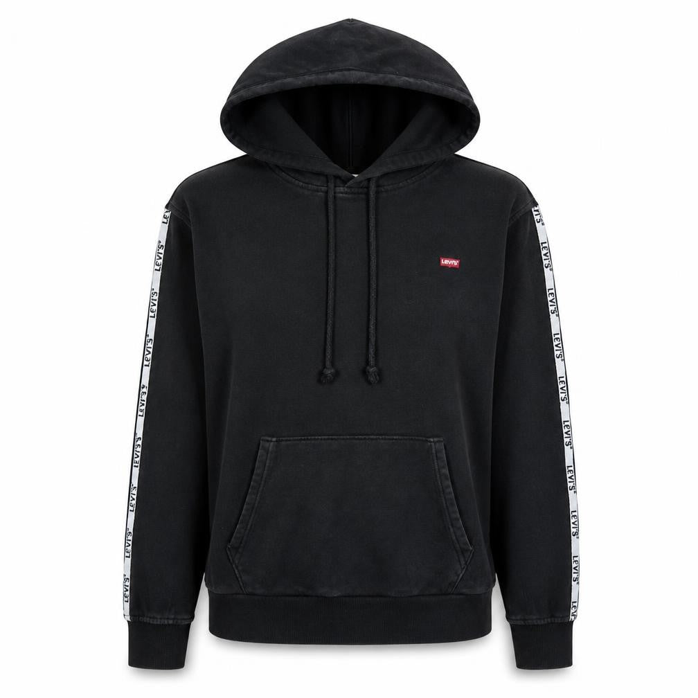 Levi's Womens Black XS Pullover Hoodie with Logo Taping