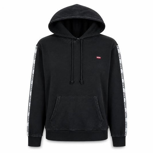 Levi's Womens Black XS Pullover Hoodie with Logo Taping