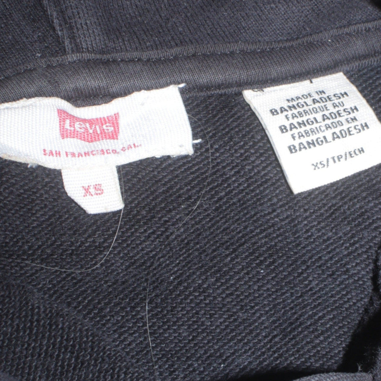 Levi's Womens Black XS Pullover Hoodie with Logo Taping