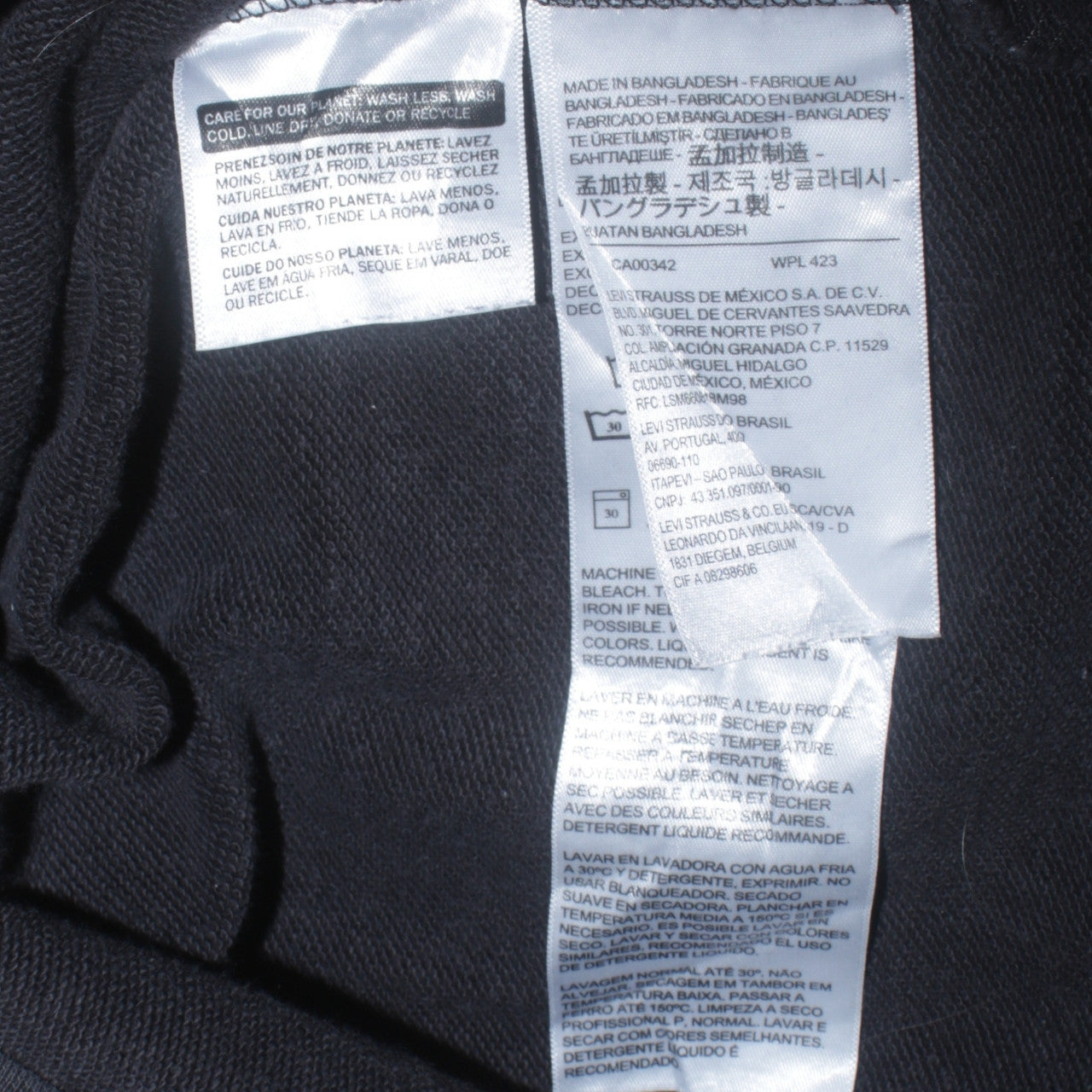 Levi's Womens Black XS Pullover Hoodie with Logo Taping